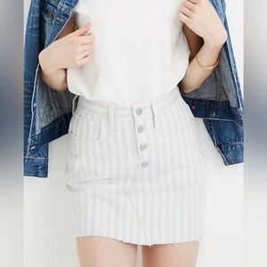 Madewell Button-Front Striped Mini Skirt